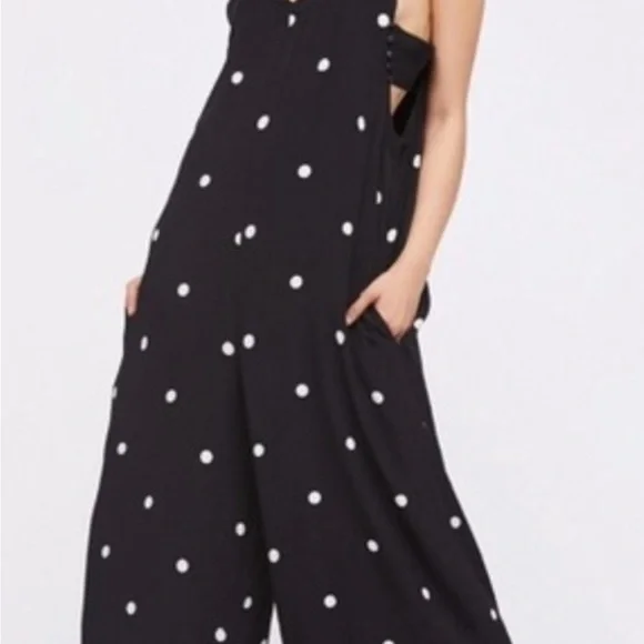 Free People Size Small Polka Dot Pant Romper - Picture 4 of 8